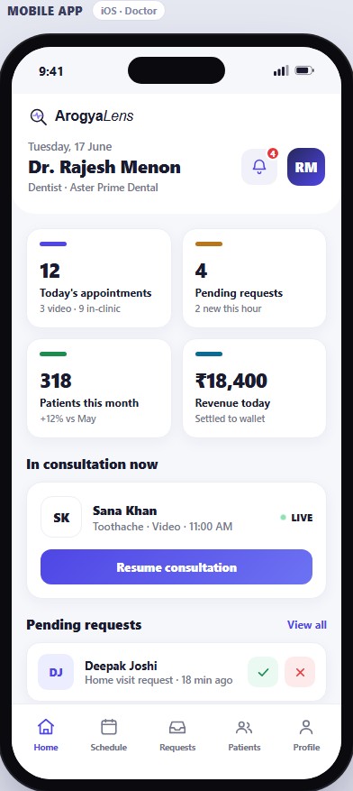 ArogyaLens doctor mobile app